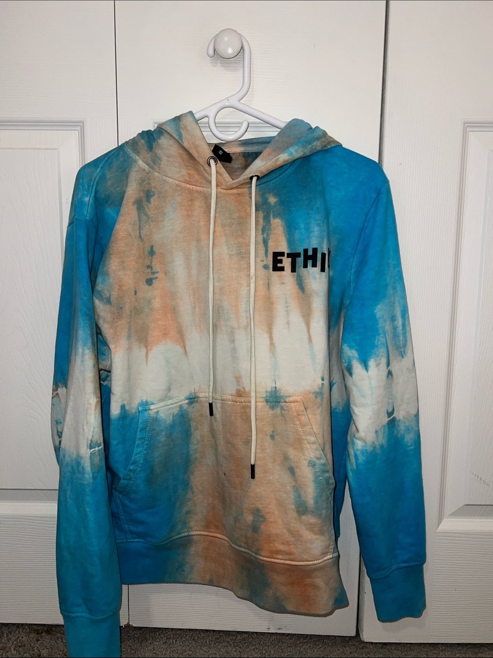 Ethik Tie-Dye Blue White Tan Hoodie Jacket